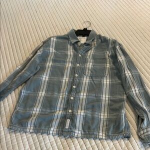Hollister Casual Blue and White Plaid Shirt